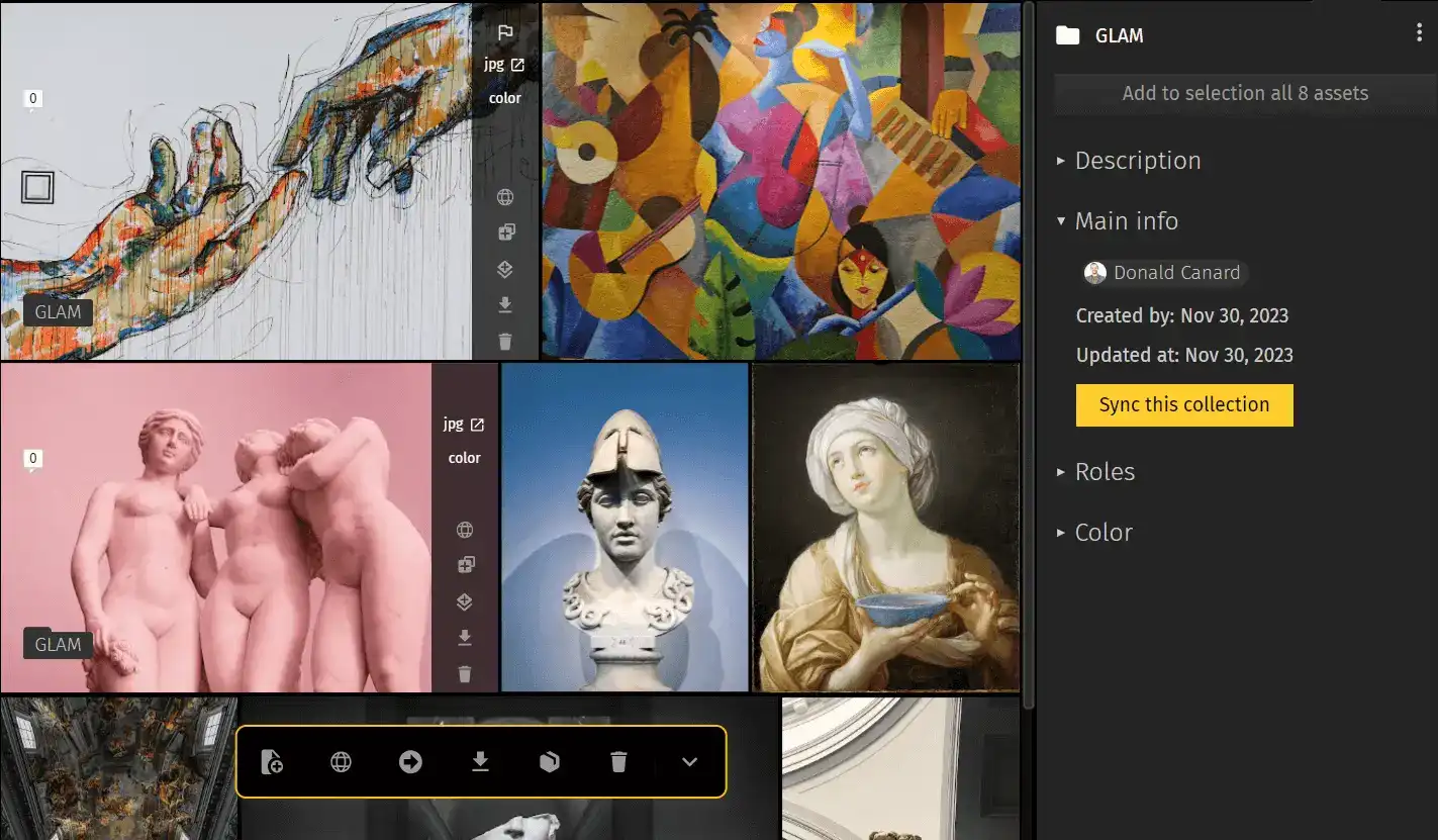 Pics.io DAM preview for museum collections