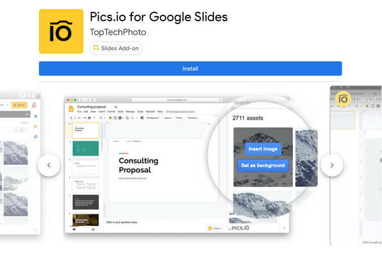 Pics.io add-on for Google Slides