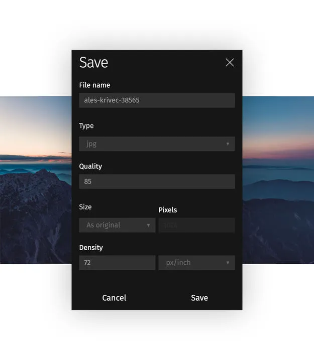 Use Raw.pics.io to resize your JPGs with ease