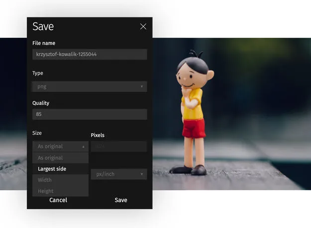 Use Raw.pics.io to resize your PNG with ease